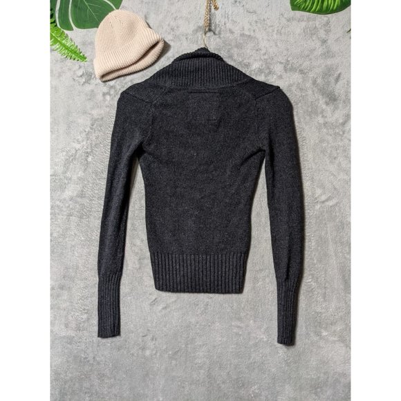 🍑AMERICAN EAGLE Women Sweater Knit Pullover Fall Winter Solid Gray Slim XS(0-2) - Picture 3 of 13